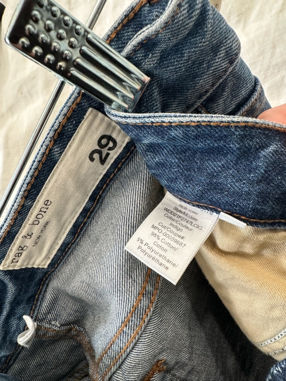 rag & bone Women's Maya High Rise Straight-Leg Jeans in Indigo Blue Denim - Picture 4 of 4